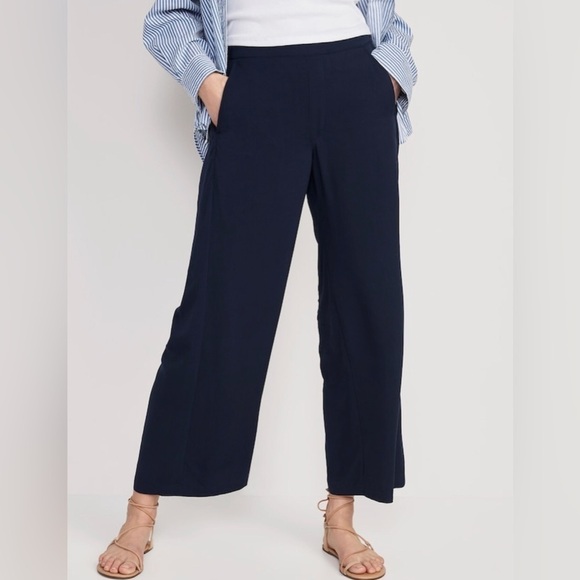 NWT! Navy High-Waisted Playa Soft-Spun Wide-Leg Pants - Multiple Sizes ♥️ - Picture 1 of 6